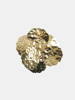 Women Source Unknown Accessories-Irregular Petal Earrings, Gold