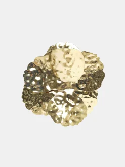 Women Source Unknown Accessories-Irregular Petal Earrings, Gold