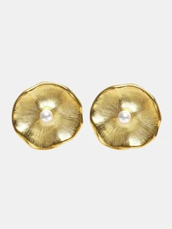 Women Source Unknown Clothing-Jardin Stud Earrings, Gold