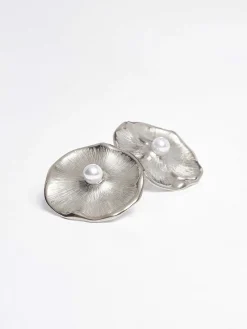 Women Source Unknown Clothing-Jardin Stud Earrings, Silver