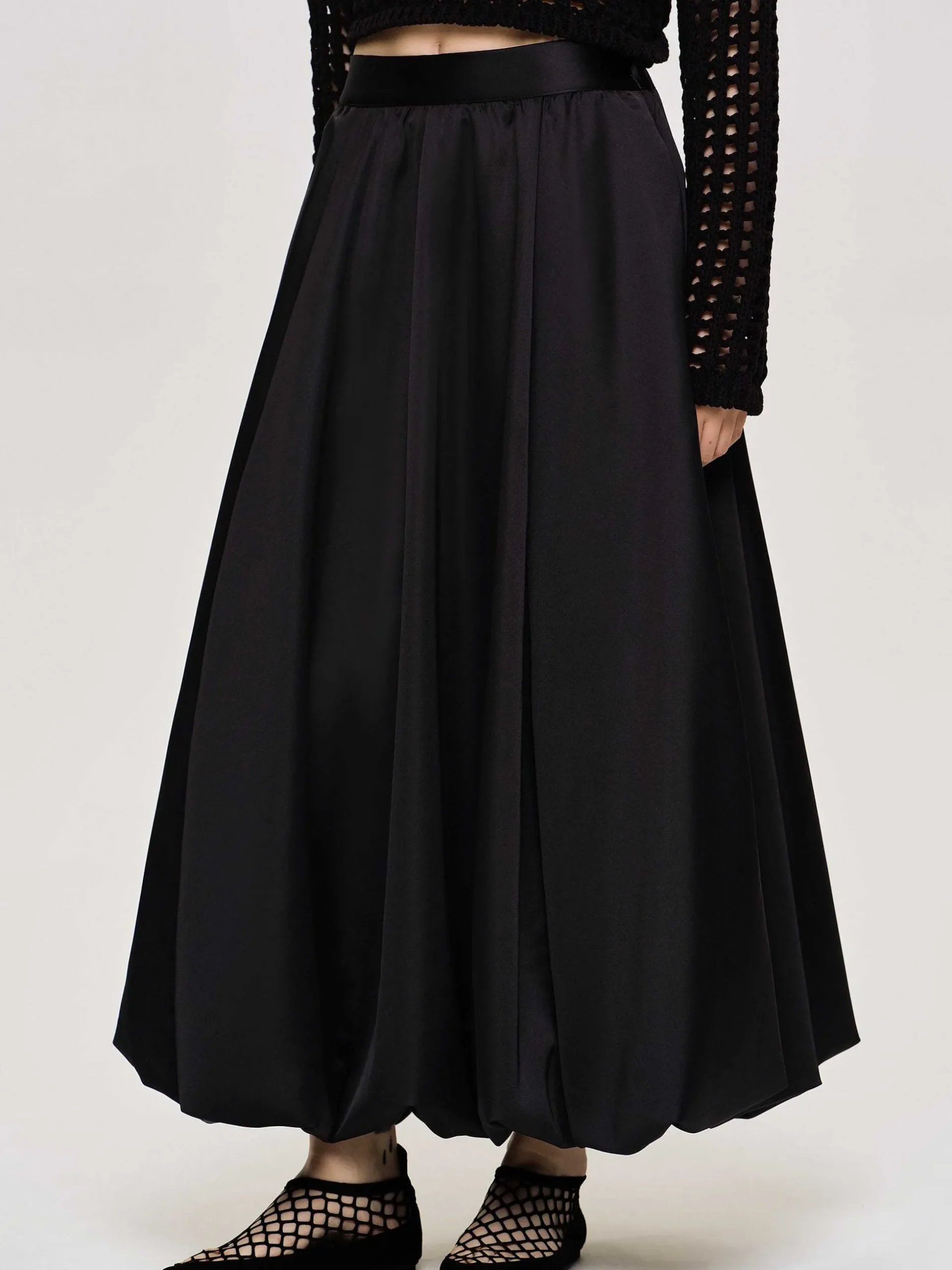 Women Source Unknown Clothing-Kaleido Puffball Skirt, Black