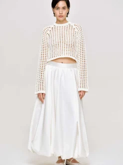 Women Source Unknown Bottoms-Kaleido Puffball Skirt, White
