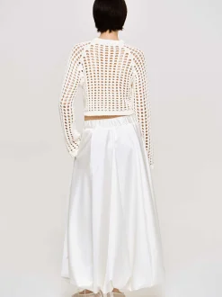 Women Source Unknown Bottoms-Kaleido Puffball Skirt, White