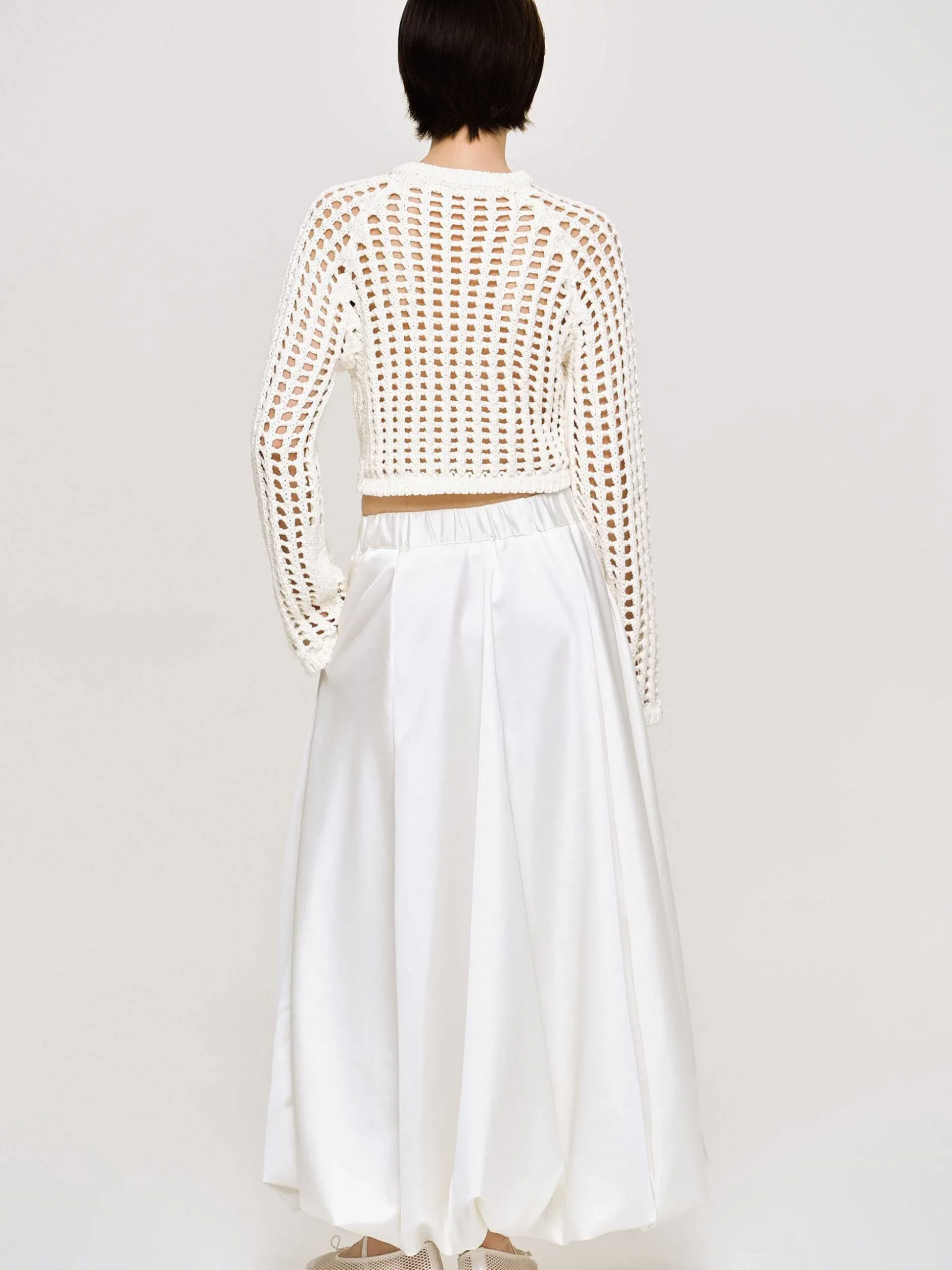 Women Source Unknown Bottoms-Kaleido Puffball Skirt, White