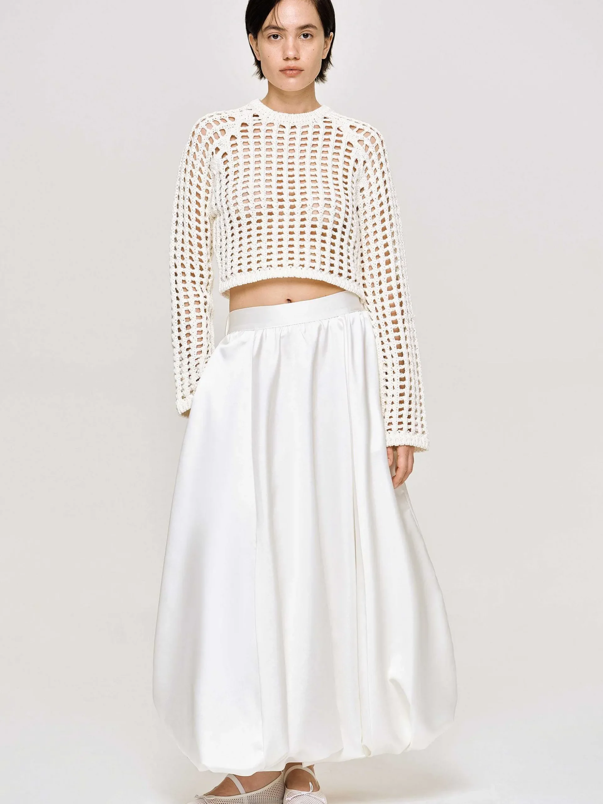 Women Source Unknown Bottoms-Kaleido Puffball Skirt, White