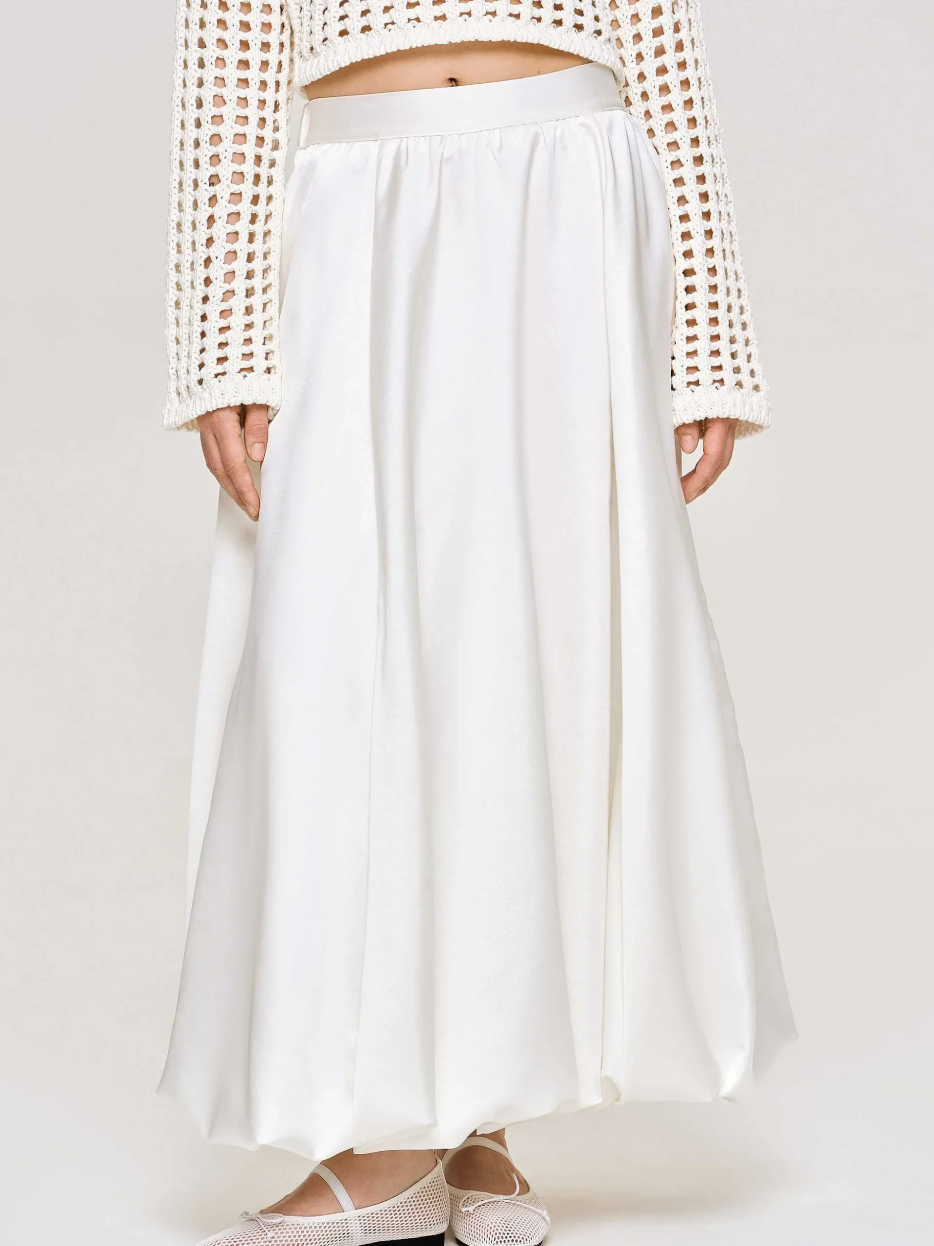 Women Source Unknown Bottoms-Kaleido Puffball Skirt, White