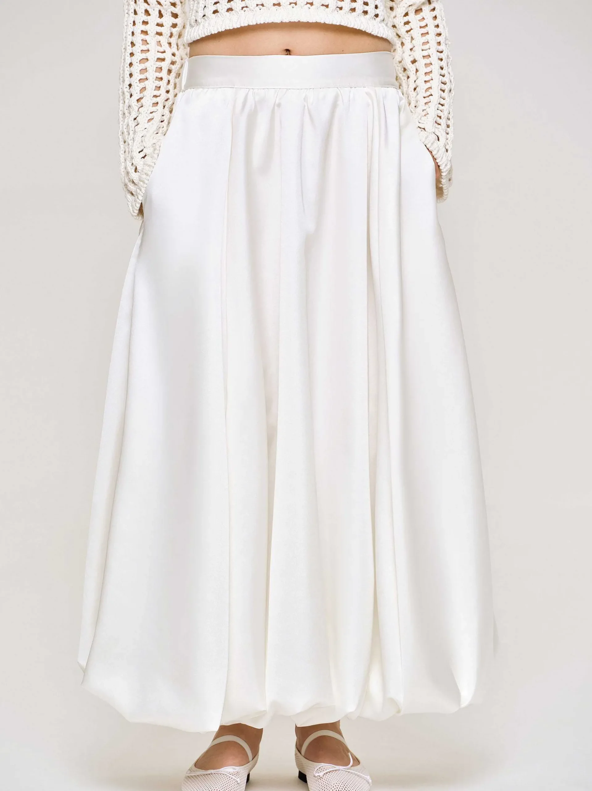 Women Source Unknown Clothing-Kaleido Puffball Skirt, White