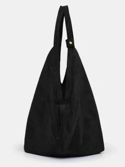 Women Source Unknown Clothing-Large Fortune Cookie Bag, Suede Black