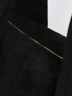 Women Source Unknown Clothing-Large Fortune Cookie Bag, Suede Black