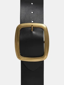 Women Source Unknown Accessories-Large Pin-Buckle Belt, Black
