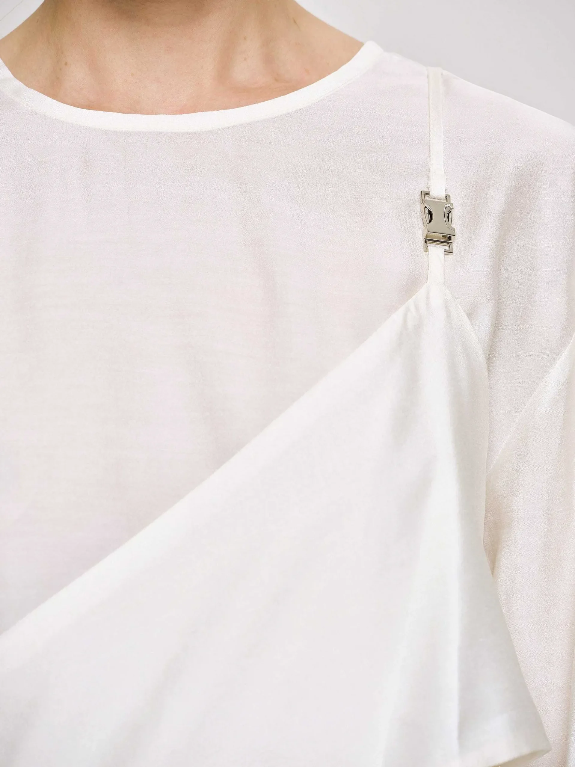 Women Source Unknown Tops-Layered Bustier Blouse, Ivory