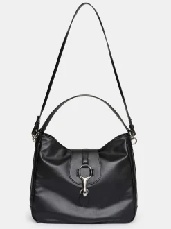 Women Source Unknown Shoes & Bags-Leather Hobo Bag, Black