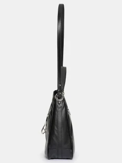 Women Source Unknown Clothing-Leather Hobo Bag, Black