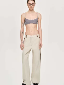 Women Source Unknown Bottoms-Leather-Trimmed Pants, Canvas