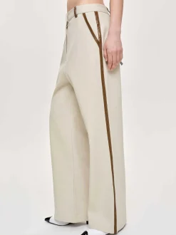 Women Source Unknown Co-Ords-Leather-Trimmed Pants, Canvas