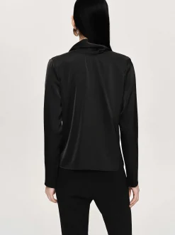 Women Source Unknown Tops-Leiva Cowl-Back Blouse, Black