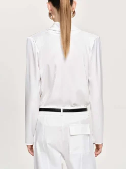 Women Source Unknown Tops-Leiva Cowl-Back Blouse, White