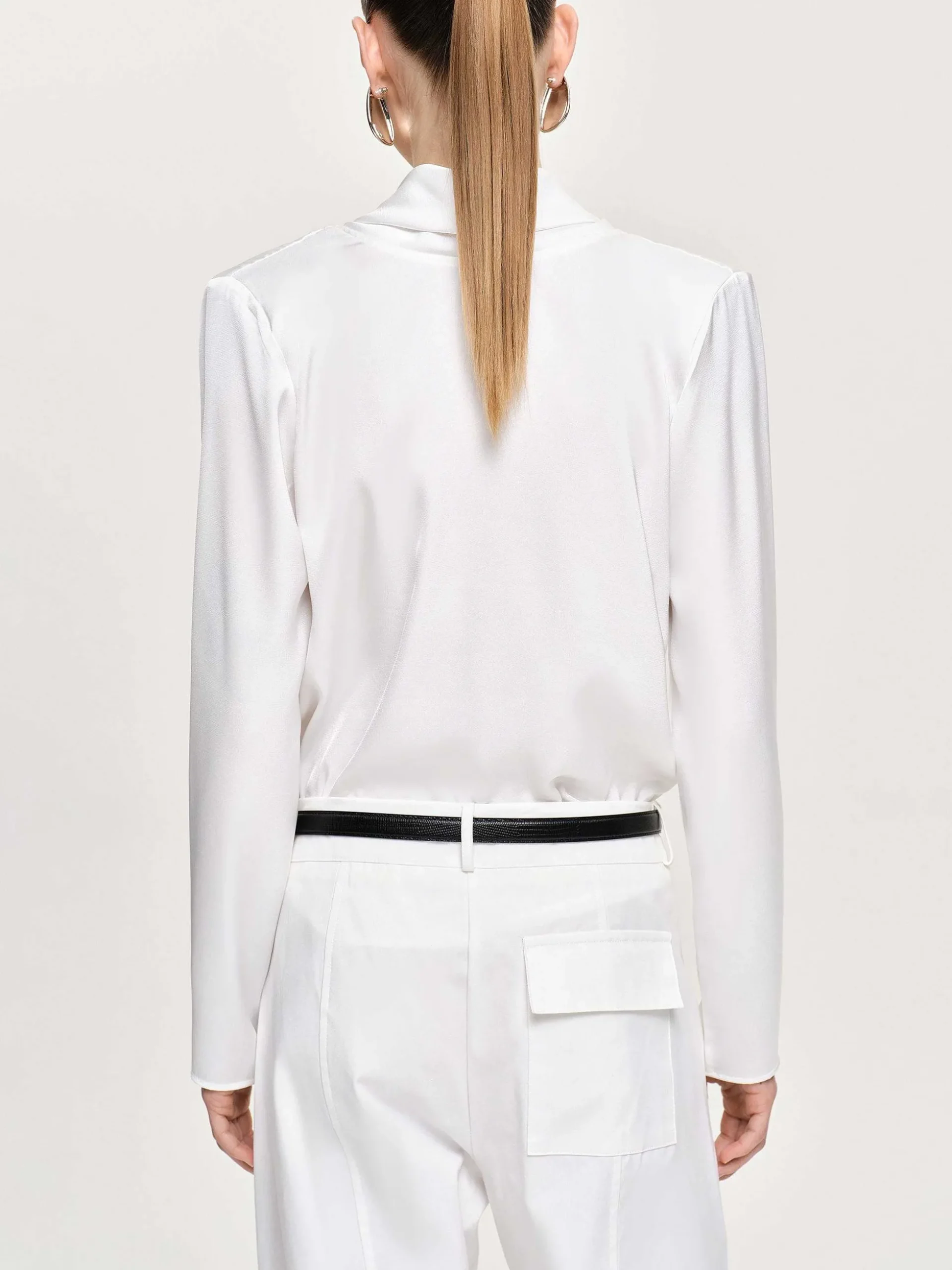 Women Source Unknown Tops-Leiva Cowl-Back Blouse, White