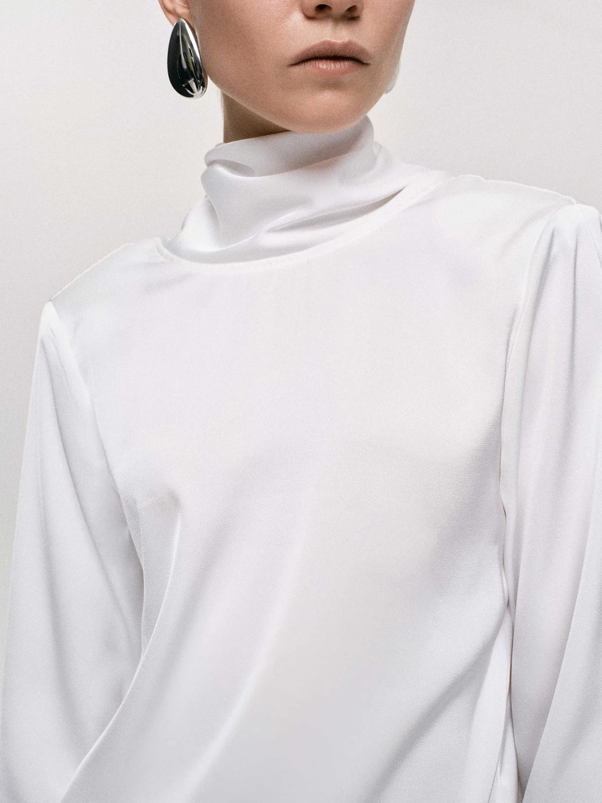Women Source Unknown Tops-Leiva Cowl-Back Blouse, White