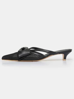 Women Source Unknown Shoes & Bags-Lisa Mesh Bow Mules, Black