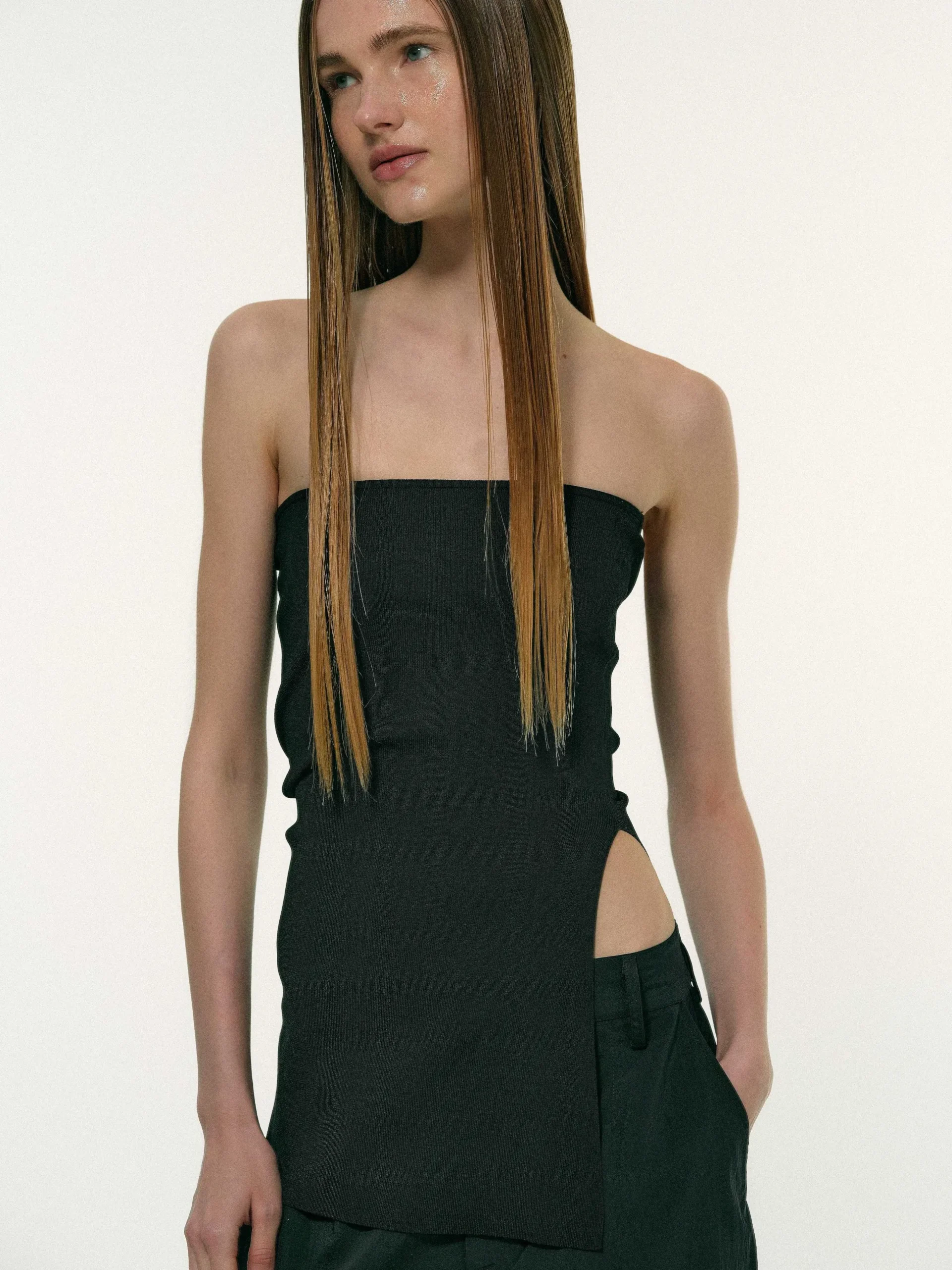 Women Source Unknown Accessories-Long Split Bandeau, Black