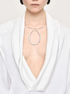 Women Source Unknown Accessories-Loop Choker, Silver