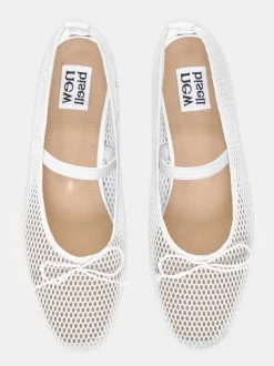 Women Source Unknown Shoes & Bags-Mary Jane Mesh Ballet Flats, White