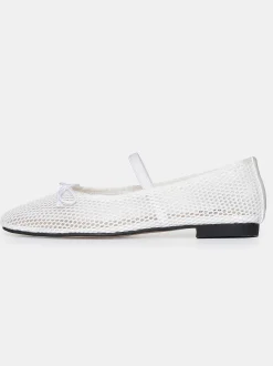 Women Source Unknown Shoes & Bags-Mary Jane Mesh Ballet Flats, White