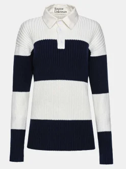 Women Source Unknown Accessories-Matias Oversized Knit Polo, Navy