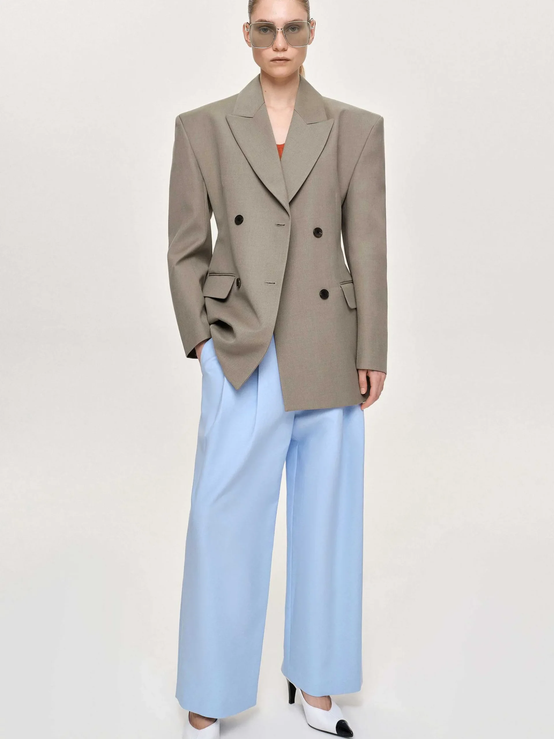 Women Source Unknown Outerwear-Messi Double Breasted Blazer, Dune