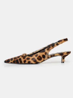 Women Source Unknown Shoes & Bags-Nalita Cow-Hair Slingback Pumps, Leo Brown