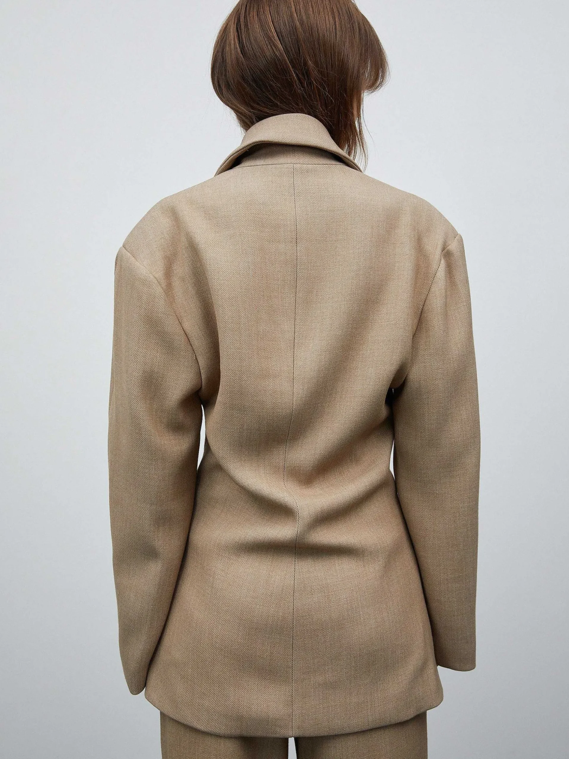 Women Source Unknown Outerwear-Nangy Double Breasted Cinched Blazer,