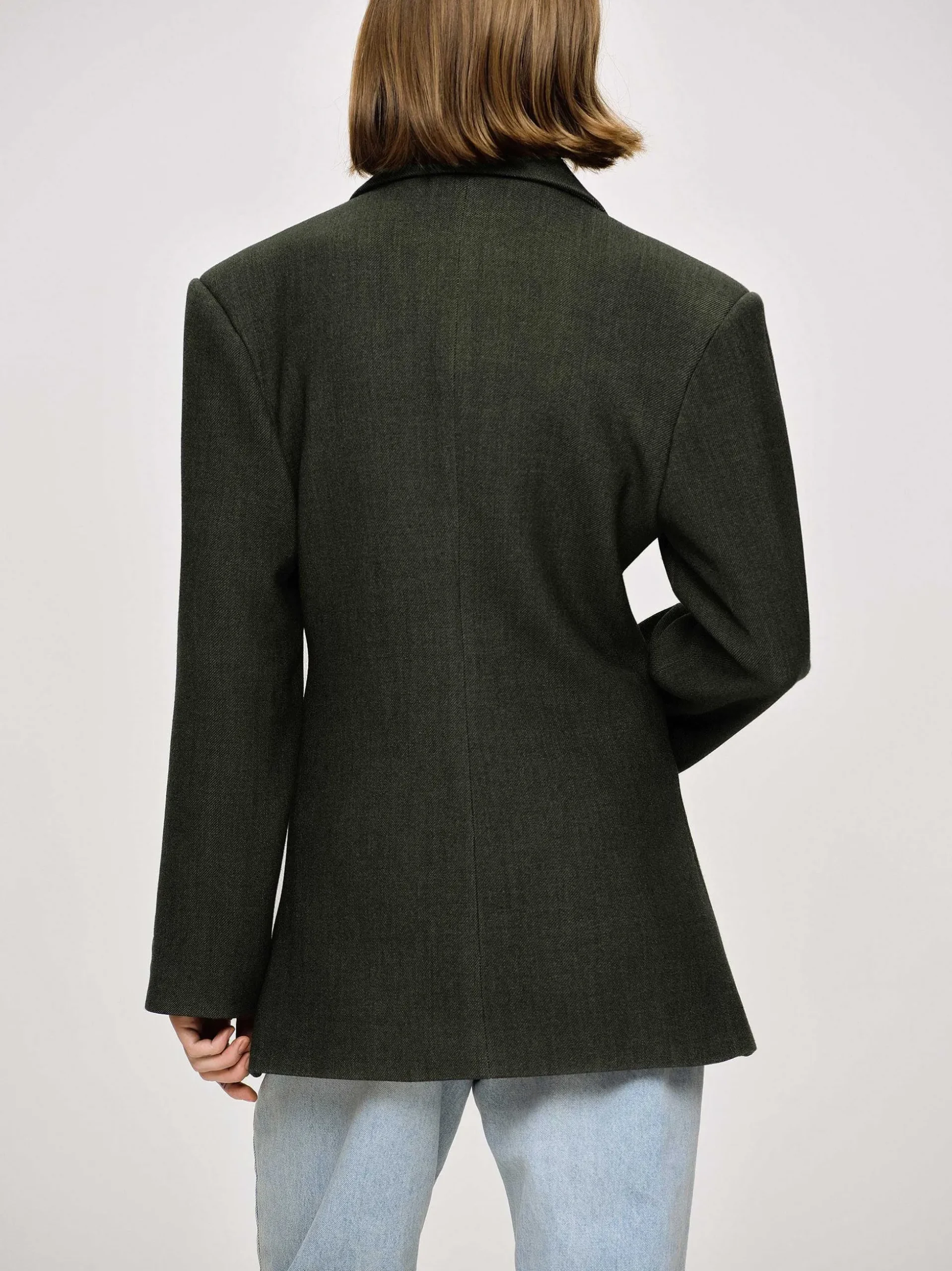 Women Source Unknown Outerwear-Nangy Double Breasted Cinched Blazer,