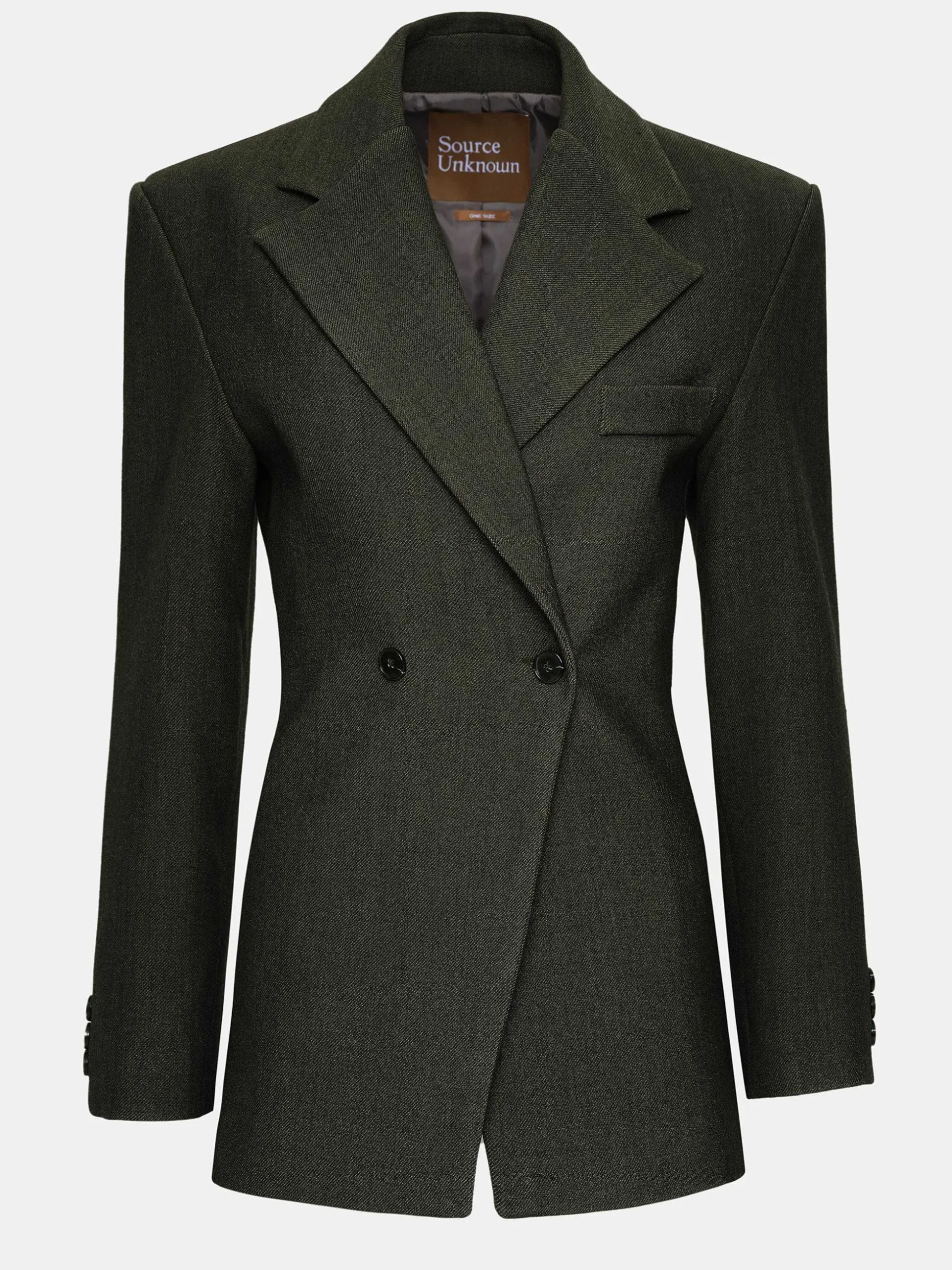 Women Source Unknown Outerwear-Nangy Double Breasted Cinched Blazer,