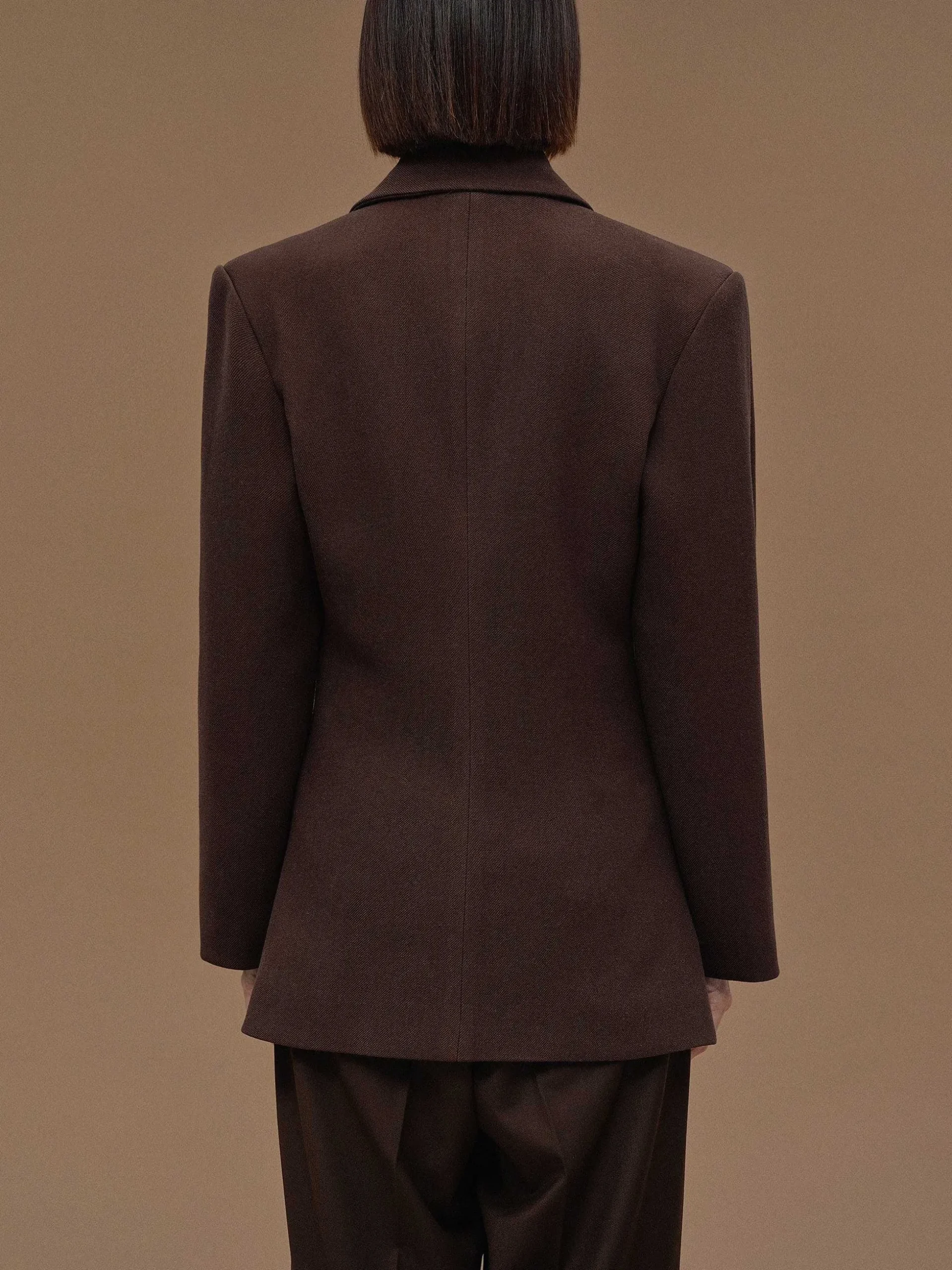 Women Source Unknown Outerwear-Nangy Double Breasted Cinched Blazer,