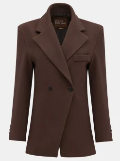 Women Source Unknown Outerwear-Nangy Double Breasted Cinched Blazer,