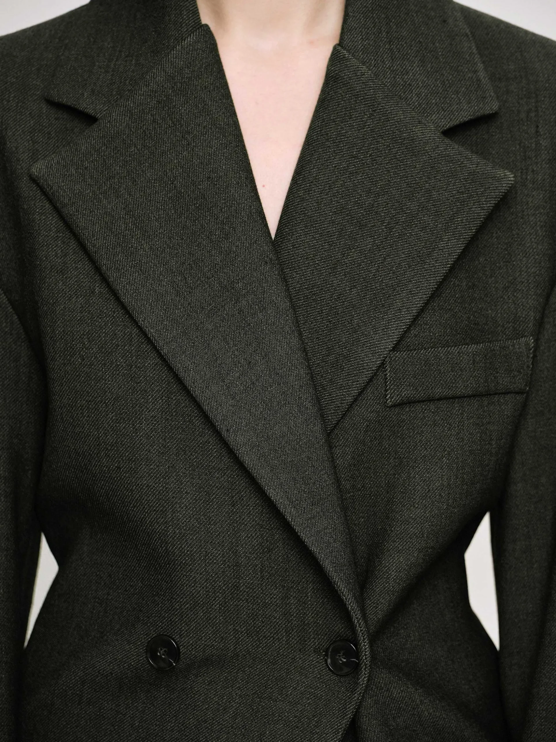 Women Source Unknown Clothing-Nangy Double Breasted Cinched Blazer,