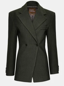 Women Source Unknown Clothing-Nangy Double Breasted Cinched Blazer,