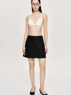 Women Source Unknown Clothing-Nylon Suit Miniskirt, Black