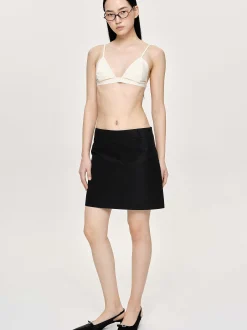 Women Source Unknown Clothing-Nylon Suit Miniskirt, Black