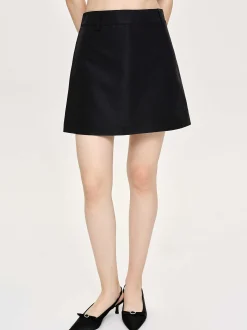 Women Source Unknown Clothing-Nylon Suit Miniskirt, Black