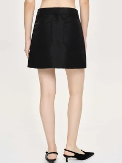 Women Source Unknown Clothing-Nylon Suit Miniskirt, Black