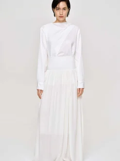 Women Source Unknown Clothing-Ocelia Drop Waist Maxi Skirt, White