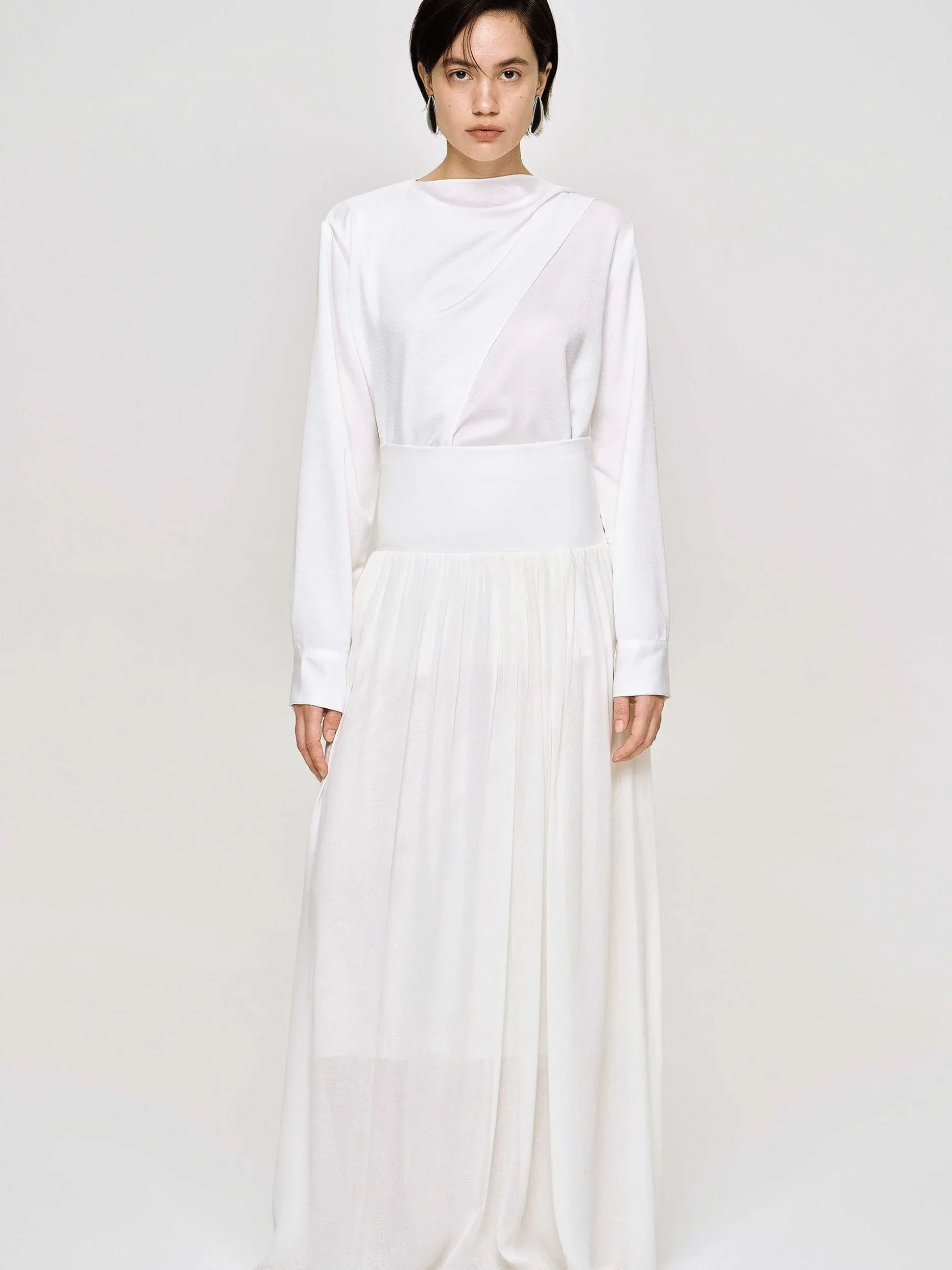 Women Source Unknown Clothing-Ocelia Drop Waist Maxi Skirt, White