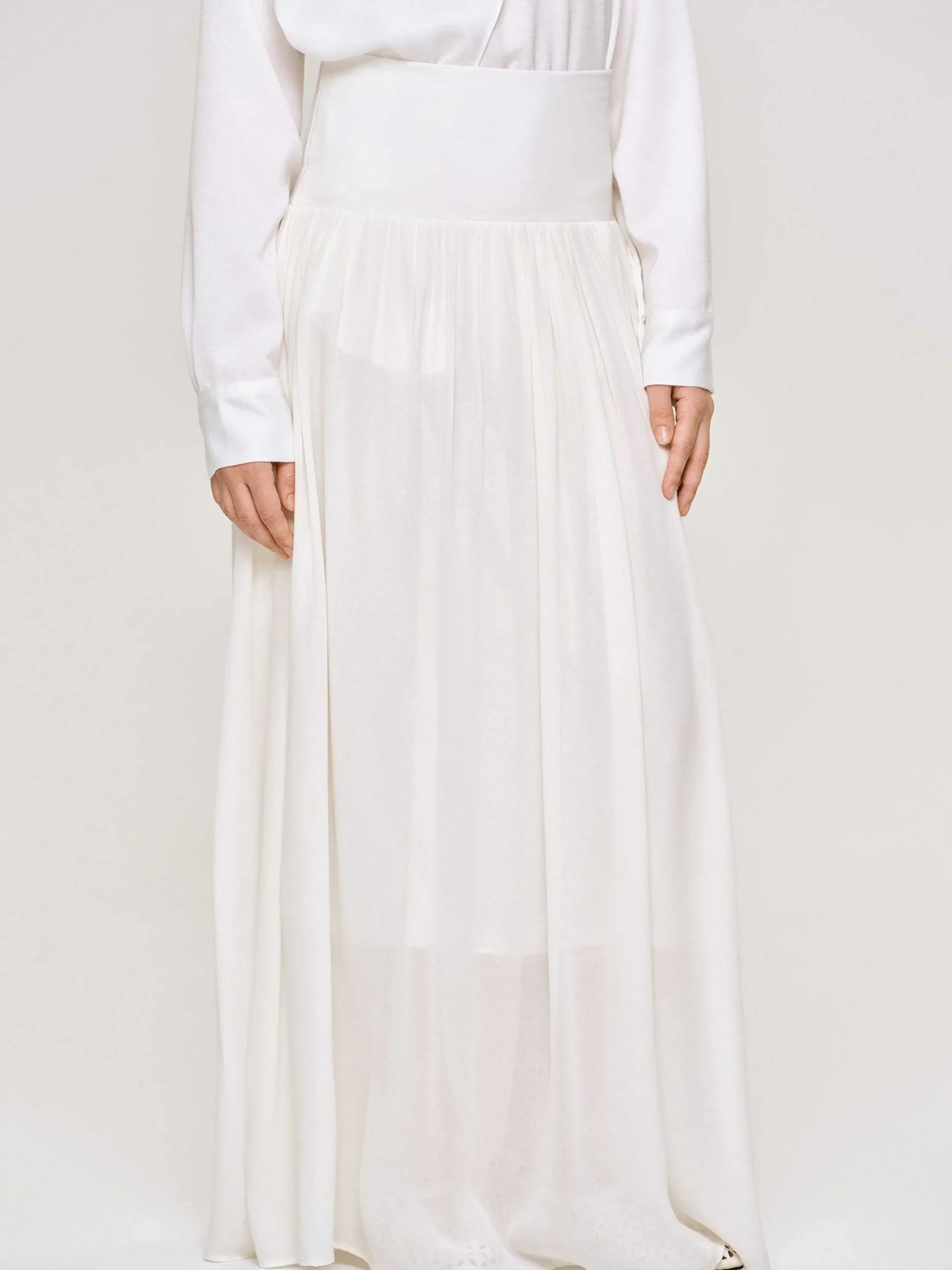Women Source Unknown Clothing-Ocelia Drop Waist Maxi Skirt, White