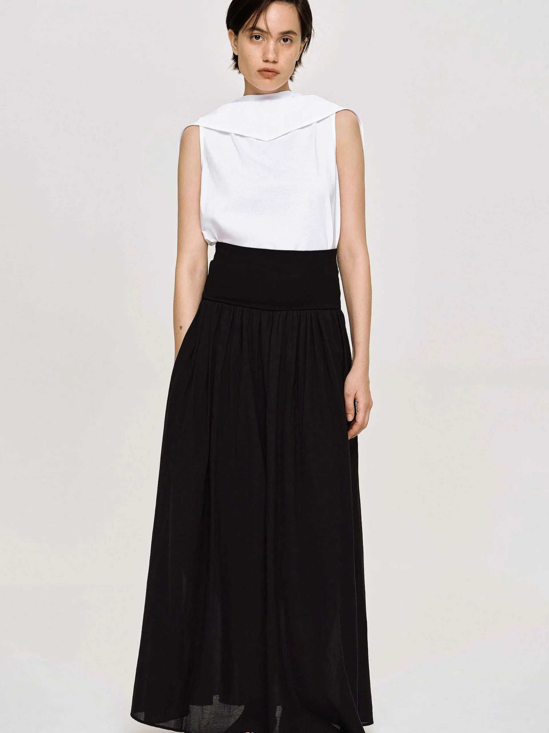 Women Source Unknown Clothing-Ocelia Drop Waist Maxi Skirt, Black
