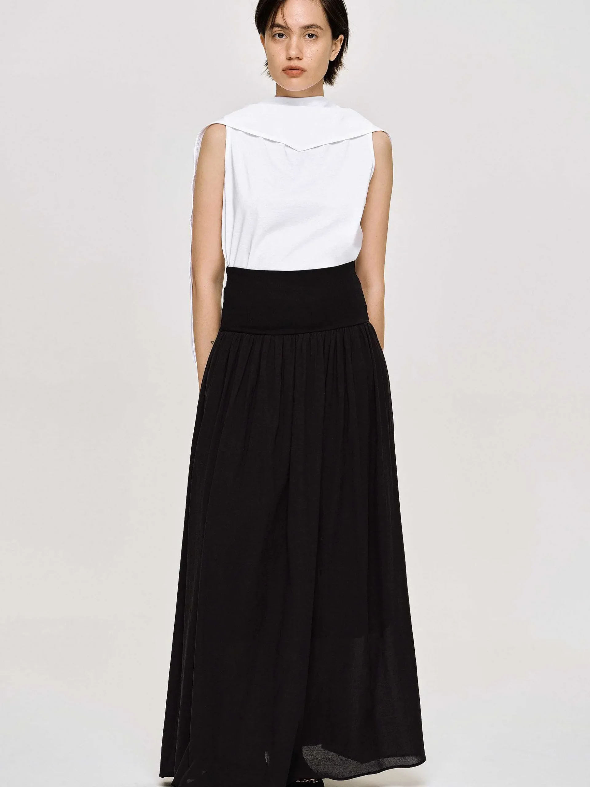 Women Source Unknown Clothing-Ocelia Drop Waist Maxi Skirt, Black