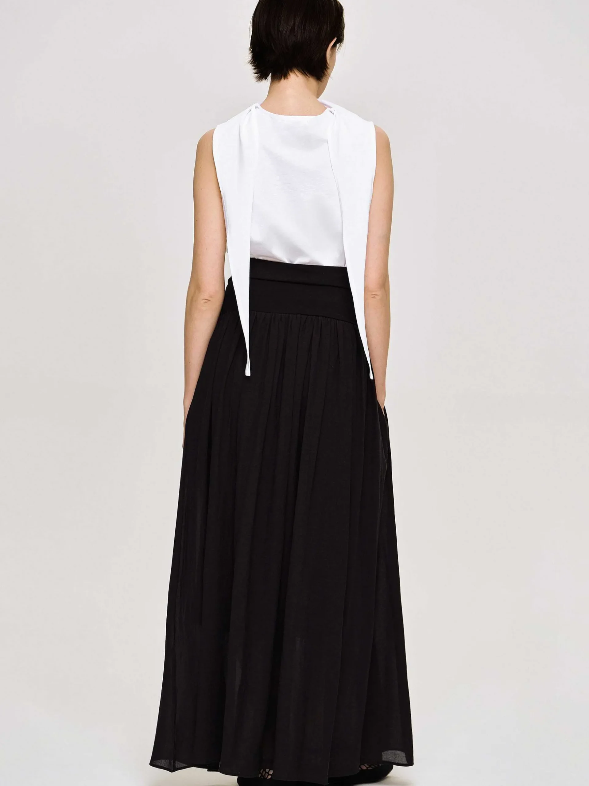 Women Source Unknown Clothing-Ocelia Drop Waist Maxi Skirt, Black