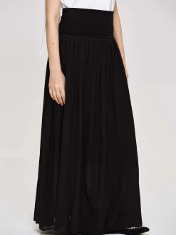 Women Source Unknown Clothing-Ocelia Drop Waist Maxi Skirt, Black