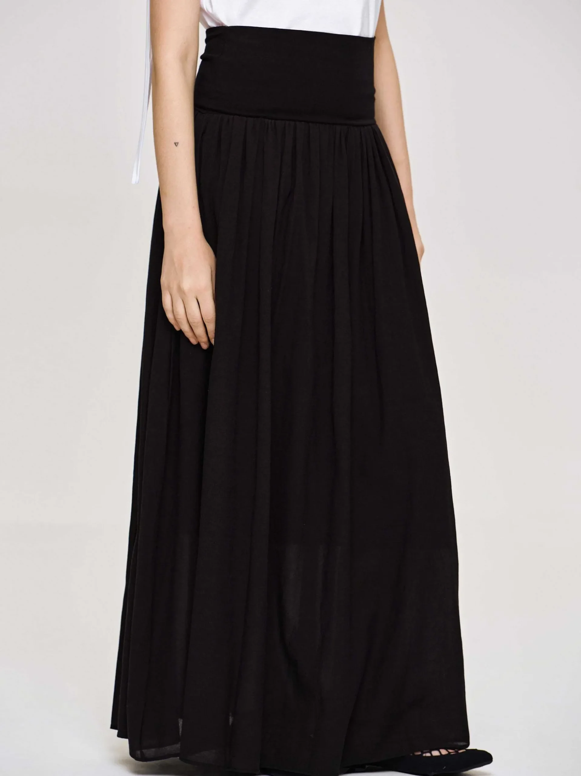 Women Source Unknown Clothing-Ocelia Drop Waist Maxi Skirt, Black